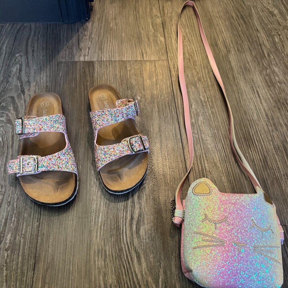 Sparkly Shoes and Cat Purse